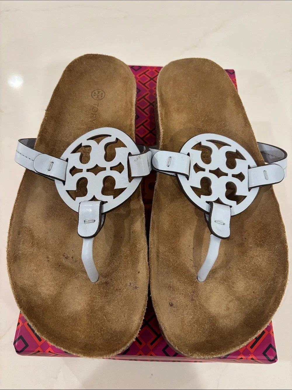 Tory Burch Light Blue Miller Thong Sandals